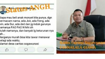 Kades Caritas Merasa Dihina distatus Fb ANGH, Hingga Adu Mulut. Ini Penjelasan Kades