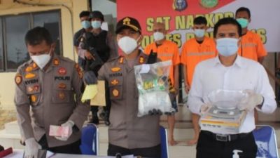 Kapolres Bengkalis Ungkap 5 Tersangka Penyalahgunaan Shabu Dan Sejumlah Barang Bukti