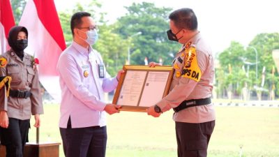 Polda Riau Terima Hak Cipta Aplikasi Dahsboard Lancang Kuning dari DJKI