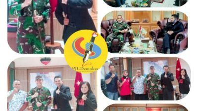 Jelang Pengukuhan & Pelantikan, PJI-Demokrasi Riau Audiensi bersama Dandrem 031 Wirabima