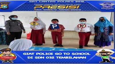 Police Go To School, Sat Lantas Polres Inhil Sapa Siswa SDN 032 Tembilahan