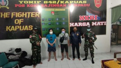 Lewati Jalur Tikus, 18 PMI Non Prosedural Diamankan Satgas Pamtas RI-Malaysia Yonif 642