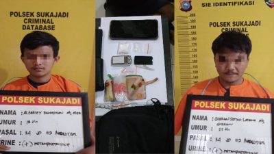 Polsek Sukajadi Sikat Dua Tersangka Memiliki Nakotika Jenis Shabu di Belakang Hotel Puraya