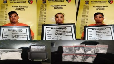 Tim Opsnal Polsek Bukit Raya Amankan Pasutri dan Seorang Tersangka Penyalahgunaan Narkotika