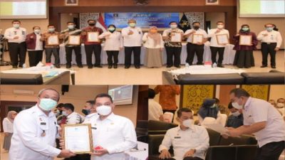 Sekretariat DPRD Bengkalis Menerima Piagam dari Menteri Hukum dan Hak Asasi Manusia Republik Indonesia