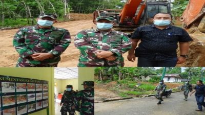 Dandim 0213/Nias bersama Kasiter Korem 023/KS dan Kades Tinjau Pekerjaan Tahap Finishing