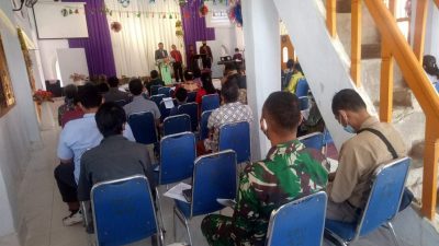 Satgas TMMD Ke 110 Kodim 0313 KPR Ibadah Bersama Masyarakat Di Gereja GMII Imanuel Bencah kusuma