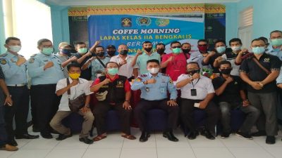 Kalapas Kelas IIA Bengkalis Gelar Coffee Morning Bersama Insan Pers