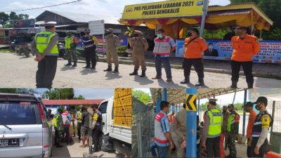 Polri-TNI bersama Tim Gabungan Giat Penanganan Penyebaran Covid-19 dan Pendisiplinan PROKES di Roro Air Putih