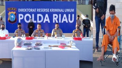 Konferensi Pers Polda Riau Ungkap Kasus Pembunuhan Wanita Hamil di Kubur Dalam Galian Septic Tank