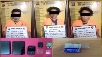 Tiga Warga Bengkalis Kembali di Tangkap Tim Opsnal Satres Narkoba Polres Bengkalis Terkait Kasus Narkotika Jenis Shabu