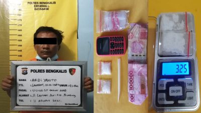 Satres Narkoba Polres Bengkalis Ringkus Pelaku TP Narkotika Jenis Shabu di Tepi Jalan