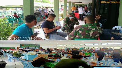 Ayo..! Serbuan Vaksinasi Kodim 0303/Bengkalis 400 Dosis Untuk Pelajar, Masyarakat dan Lansia