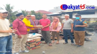 CEO Amsco SIP FC Amran YS Salurkan Bantuan Korban Kebakaran di Desa Gampong Tengoh