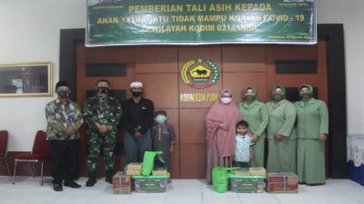 Berbagi Kebahagiaan, Kodim 0314/Inhil dan KPAI Berikan Tali Asih Kepada Anak Yatim