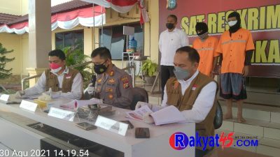 Satreskrim Polres Bengkalis Laksanakan Press Release Tindak Pidana Illegal Logging di Wilayah Kecamatan Siak Kecil