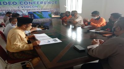 Kapolres Rokan Hulu Pimpin Rapat Anev Penanganan Covid-19
