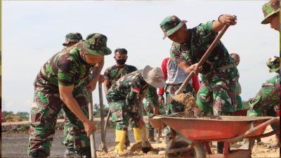 Kejar Target, Pasiter Kodim 0104/Atim Turun Tangan Bantu Satgas TMMD 112