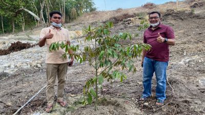 Kapolres Rokan Hilir Kunjungi Kebun Durian Musangking Dr. Muhammad Nurul Huda, SH. MH di Pematang Semut