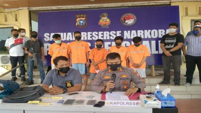 Polres Bengkalis Gelar Konferensi Pers ungkapan TP Narkotika Jenis Shabu Berat 1,6 Gram