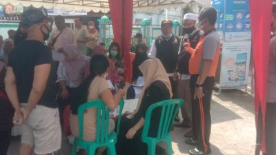 Kapolres Merangin Ajak Personil Olah Raga dan Tinjau Kegiatan Vaksinasi Covid 19