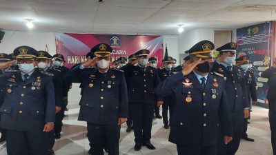 Lapas kelas IIB Rokan Hulu ikuti Upacara Secara Virtural HDKD 2021