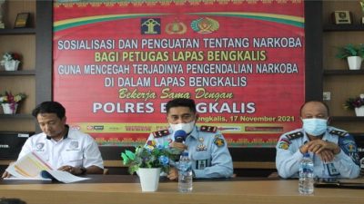 Sosialisasi Tentang Narkoba Bagi Petugas Dan Warga Binaan Pemasyarakatan Lapas Bengkalis Bekerja Sama Dengan Polres Bengkalis Serta Tes Urine