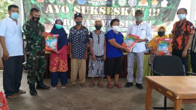 “Serbuan Vaksin TNI” Dipusatkan Desa Kelemantan Ditaja Kodim 0303/Bengkalis