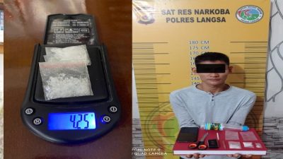 Sat Resnarkoba Polres Langsa Meringkus Satu Tersangka Pengedar Sabu