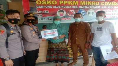 Kapolsek Rantau Selamat ikut Pantau Penyaluran BLT Dana Desa