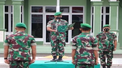 Kasdim Pimpin Acara Tradisi Penerimaan Dan Pelepasan Personel Kodim 0104/Atim