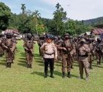 Teks foto : Polda Riau kirim personel Satuan Brimob ke Hutan Rimbang Baling