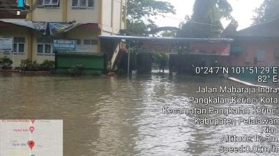Kurang Perhatian Pemerintah, SMPN 1 Pangkalan Kerinci Kabupaten Pelalawan Tergenang Air