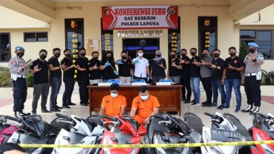 Sat Reskrim Polres Langsa Tangkap 2 Residivis Pelaku Curanmor