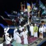 Teks foto : Peserta sholawat beghanyut keliling pulau Bengkalis, Jum’at (9/10/2020), di Pelabuhan Bandar Sri Laksamana (Istimewa).
