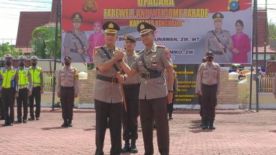 Suasana Haru Mewarnai Farewell and Welcome Parade Polres Bengkalis
