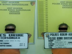 Teks foto : Dua sejoli yang sedang pesta sabu di tangkap Polsek Bonai Darussalam (Istimewa).