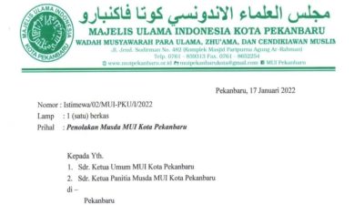 Ulama di Pekanbaru Akan Demo Tolak Musda MUI ke VII, di Duga Cacat Hukum