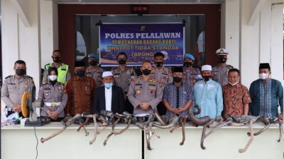 Polres Pelalawan Gelar Press Realeses Pemusnahan Barang Bukti Knalpon Brong