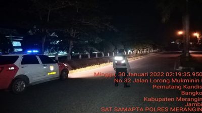 Sat Sabhara Polres Merangin Tingkatkan Patroli Rutin Hingga Larut Malam di Wilayah Merangin