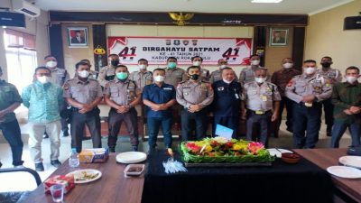 Waka Polres Rohul Pimpin acara HUT Satpam yang ke-41, Tema Bersama Polri Siap Menjaga Kamtibmas