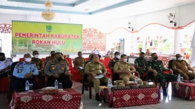 Bupati Rohul dan Kapolres Ikuti Vicon Arahan Presiden RI Terkait Penanganan Covid-19 Varian Omnicron