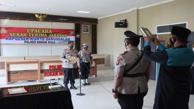 Kapolres Rohul Beserta Staf Pimpin Sertijap Kapolsek Kunto Darussalam
