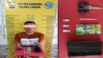Tim Satgas Ops Antik Seulawah Amankan Seorang Pengedar Sabu