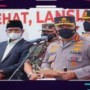 Teks foto : Kapolri Jenderal Listyo Sigit Prabowo, Ketua PWNU Riau,T. Rusli Ahmad,SE,MM, Kapolda Riau dan Danrem 031/WB sapa pelaksanaan vaksinasi massal di 34 Provinsi secara virtual dari Kampar (Istimewa).