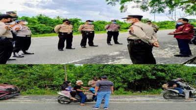 Guna Aplikasi Pedulilindungi, Jajaran Polres Bengkalis Terus Lakukan Razia di Jalur Masuk Pulau Bengkalis