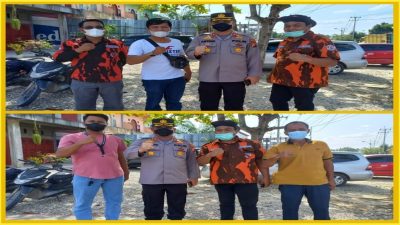 PAC Pemuda Pancasila Pangkalan Kerinci Turut Menyukseskan Program Vaksin Yang di Fasilitasi Polres Pelalawan