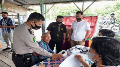 Polres Bengkalis Setiap Hari Bersinergi Bersama Giat Vaksinasi Covid-19 dan Razia Prokes di Jalur Pelabuhan Roro Air Putih