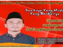 Teks foto : Muhamad Bisroh Dirhamsyah calon Kades Mekar Limau Manis, saatnya  Muda Berkarya (Istimewa).