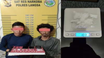Sat Narkoba Polres Langsa Amankan Dua Pemuda Pengedar Sabu